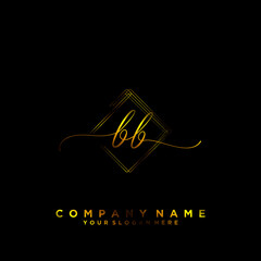 BB Initial handwriting logo vector