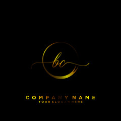 BC Initial handwriting logo vector