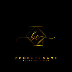 BE Initial handwriting logo vector