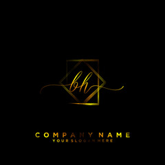 BH Initial handwriting logo vector