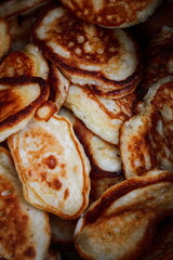 delicious pancakes in a clay pot