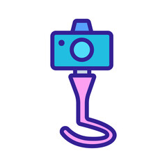 digital photo camera on tripod icon vector. digital photo camera on tripod sign. isolated color symbol illustration