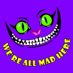 smile of a cheshire cat from the fairy tale alice in wonderland