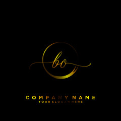 BO Initial handwriting logo vector