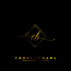 CB Initial handwriting logo vector