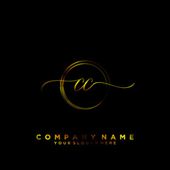 CC Initial handwriting logo vector