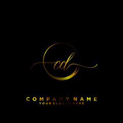 CD Initial handwriting logo vector