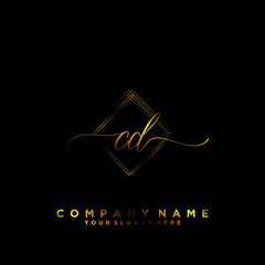 CD Initial handwriting logo vector