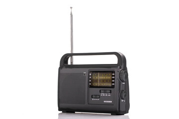 Vintage Old Radio AM FM isolated on white background