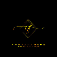 CF Initial handwriting logo vector