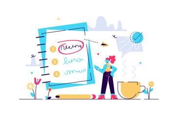 Priorities vector illustration. Flat tiny
