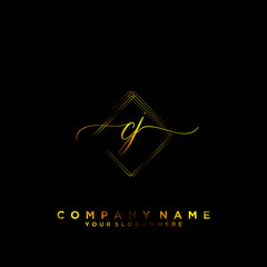 CJ Initial handwriting logo vector