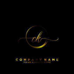 CK Initial handwriting logo vector