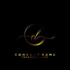 CL Initial handwriting logo vector