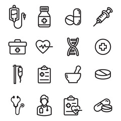 medical icon set icon logo illustration template