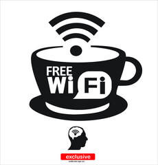 
wifi icon. icon.Flat design style vector illustration for graphic and web design.	