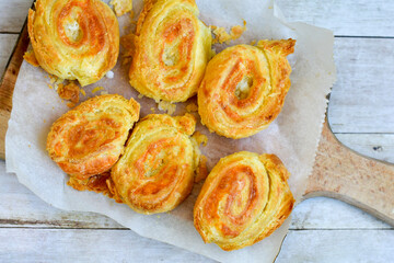 Bakery – home made cheese and spinach pie with phyllo pastry. Bulgarian banitsa.