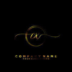 CX Initial handwriting logo vector
