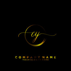 CY Initial handwriting logo vector