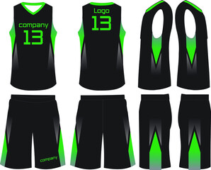 Basketball Uniform jersey shorts Custom Designs Front and back view Side view sports uniforms Mock ups Templates illustrations Vectors