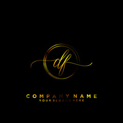 DF Initial handwriting logo vector