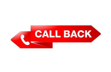 Call back decorative button  - web site header or sidebar template for callback service - conspicuous element with phone headset pictogram and both ways arrow 