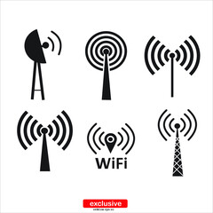
wifi icon. icon.Flat design style vector illustration for graphic and web design.	