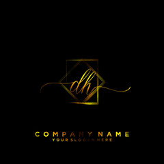 DH Initial handwriting logo vector