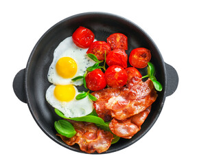 Traditional american breakfast with bacon and eggs