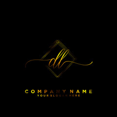 DL Initial handwriting logo vector