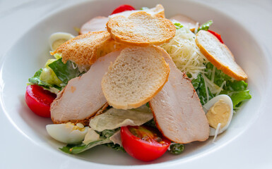 fresh vegetable salad ready to eat. one portion