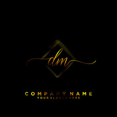 DM Initial handwriting logo vector