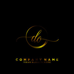 DO Initial handwriting logo vector
