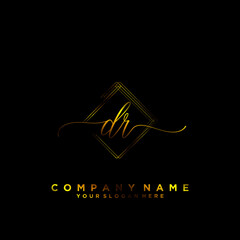DR Initial handwriting logo vector