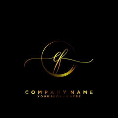 EF Initial handwriting logo vector