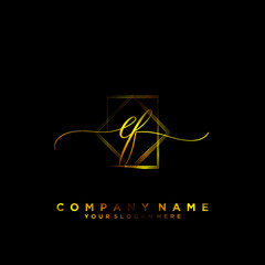 EF Initial handwriting logo vector