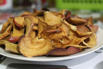 apples fruits dried at home in summer 