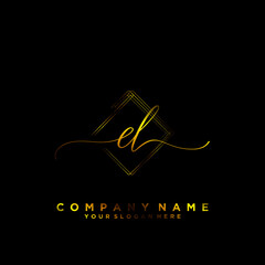 EL Initial handwriting logo vector