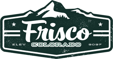Frisco Colorado Mountain Town Sign - obrazy, fototapety, plakaty