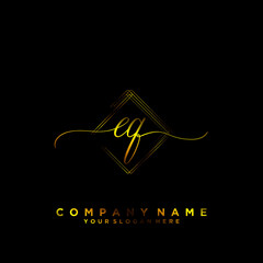 EQ Initial handwriting logo vector