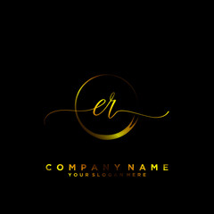 ER Initial handwriting logo vector