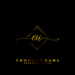 EU Initial handwriting logo vector