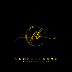 Obraz premium FB Initial handwriting logo vector