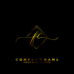 FC Initial handwriting logo vector