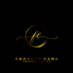 FE Initial handwriting logo vector