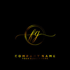 FG Initial handwriting logo vector