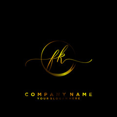 FK Initial handwriting logo vector