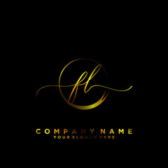 FL Initial handwriting logo vector