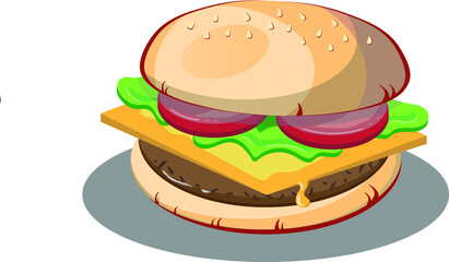 hamburger on a white background