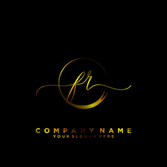 FR Initial handwriting logo vector